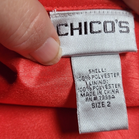 Chico's Giraffe Print Jacket With Orange Lining - Picture 2 of 6